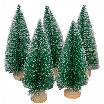 Mini fenyő glitteres zöld 16cm 12db-os