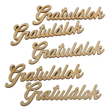 Natúr tábla "Gratulálok" felirattal 10cm 5db-os