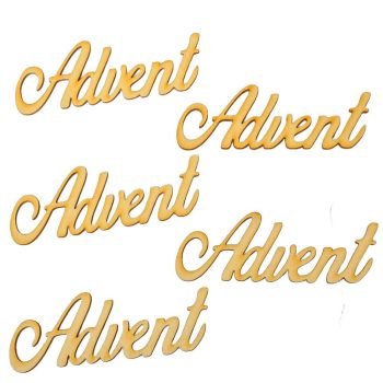 Advent felirat natúr fa 9,5cm 5db-os csomag