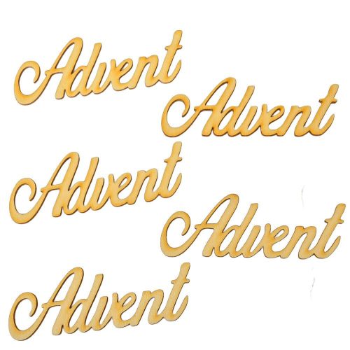 Advent felirat natúr fa 9,5cm 5db-os csomag