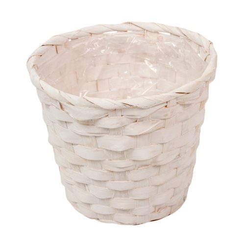 Bambusz kaspó fehér D16cm M16cm