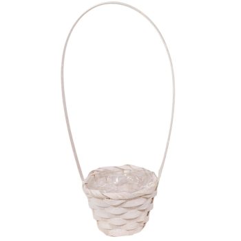 Bambusz füles kaspó fehér 9x28cm