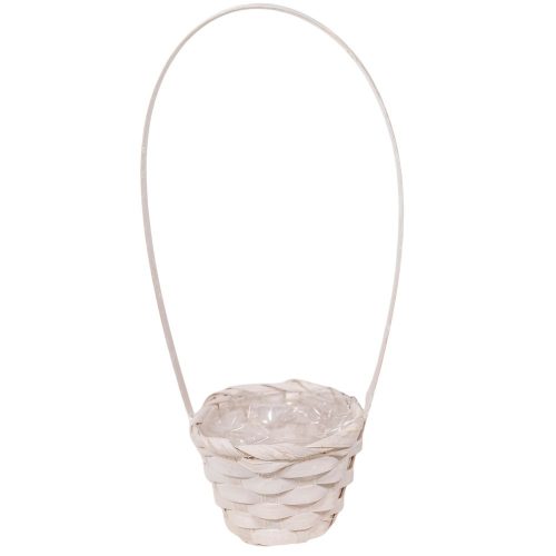 Bambusz füles kaspó fehér 9x28cm