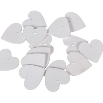 Fa szív fűzhető fehér 4cm 15db-os