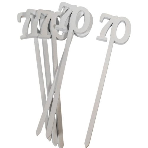Beszúrható szám 70-es fehér 26cm 6db-os