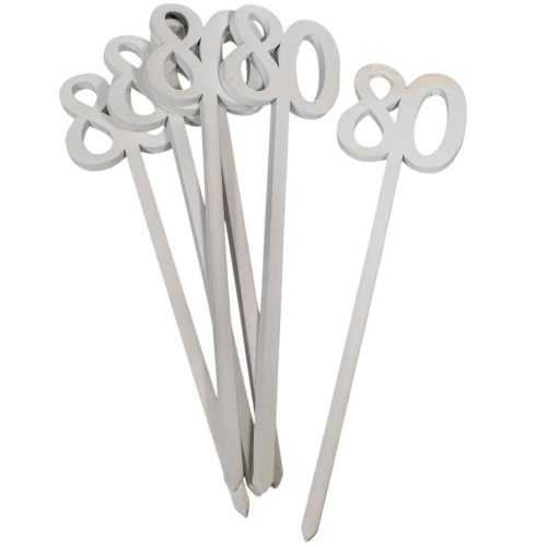 Beszúrható szám 80-as fehér 26cm 6db-os