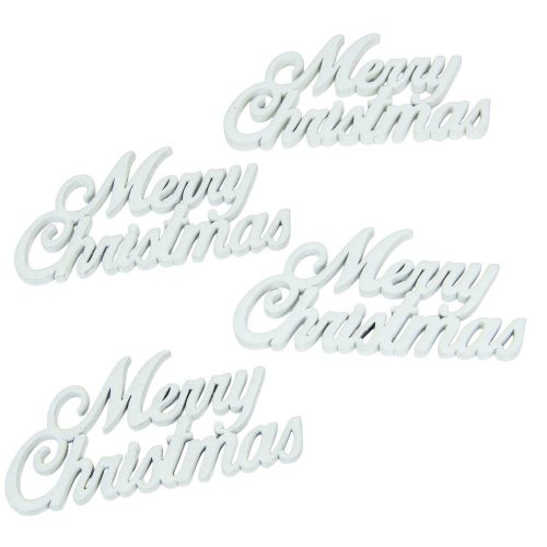 Merry Christmas felirat fehér 10cm 4db-os