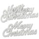 Merry Christmas felirat fa fehér 15cm 3db-os