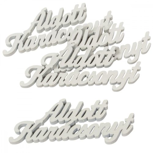 Áldott Karácsonyt felirat fehér 10cm 4db-os