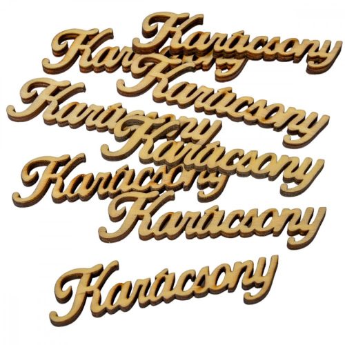 Karácsony felirat natúr 10cm 8db-os