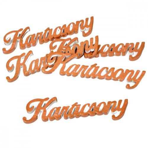 Karácsony felirat bronz metál 10cm 5db-os csomag