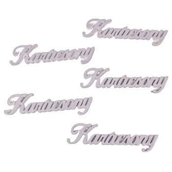 Karácsony felirat metál lila ezüst 10cm 5db-os