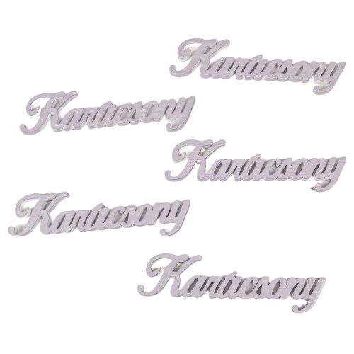 Karácsony felirat metál lila ezüst 10cm 5db-os