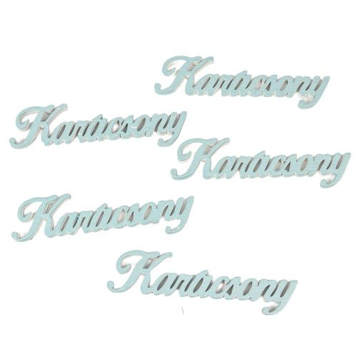 Karácsony felirat metál zöld ezüst 10cm 5db-os