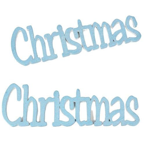 Christmas felirat metál kékezüst 15cm 2db-os