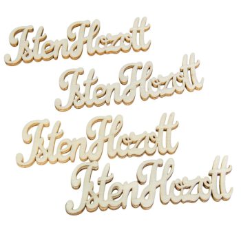 Isten hozott felírat natúr 15cm 4db-os