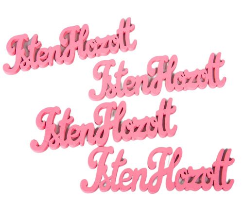 Fa Isten hozott felirat málna 15cm 4db-os