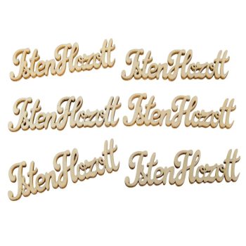 Fa Isten hozott felirat natúr 10cm 6db-os