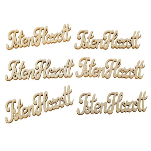 Fa Isten hozott felirat natúr 10cm 6db-os