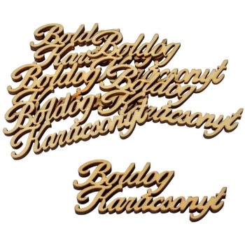 Boldog karácsonyt felirat natúr 10cm 6db-os