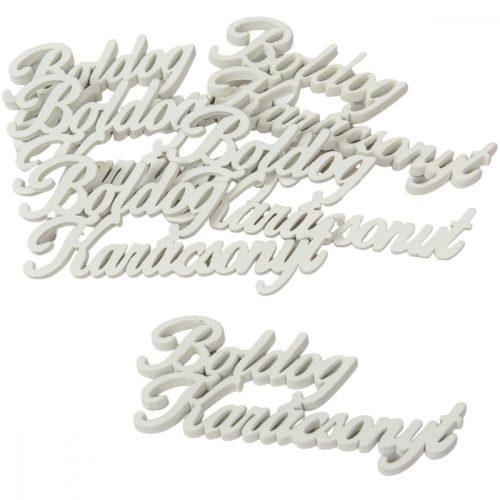 Boldog karácsonyt felirat fehér 10cm 6db-os