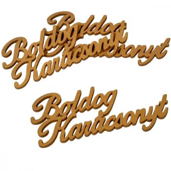 Boldog karácsonyt felirat arany 15cm 3db-os