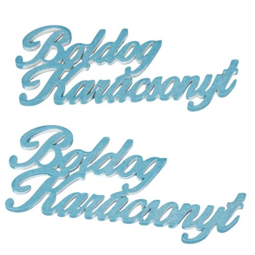 Boldog karácsonyt felirat kékezüst 15cm 2db-os