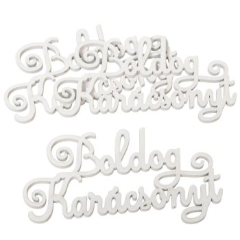 Boldog Karácsonyt felirat fehér 15cm 3db-os