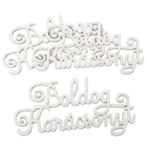 Boldog Karácsonyt felirat fehér 15cm 3db-os