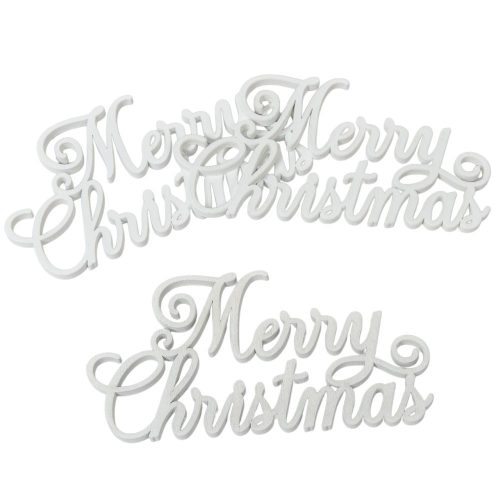 Merry Christmas felirat fehér 15cm 3db-os