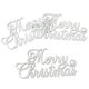 Merry Christmas felirat fehér 15cm 3db-os