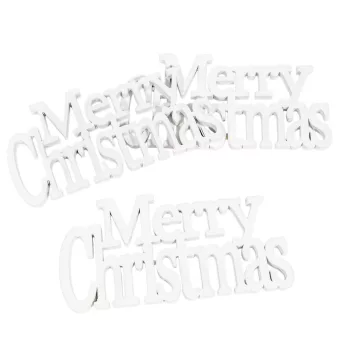 Merry Christmas felirat fehér 14cm 3db-os