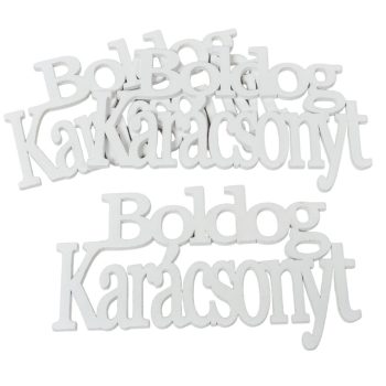 Boldog Karácsonyt felirat fehér 21cm 3db-os