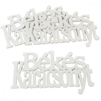 Békés Karácsonyt felirat fehér 21cm 3db-os
