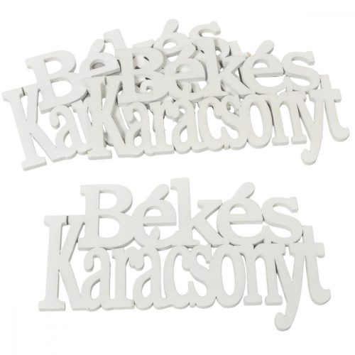 Békés Karácsonyt felirat fehér 21cm 3db-os