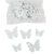 Fa virágmintás pillangó fehér 2,5-3,5-4cm 30db-os