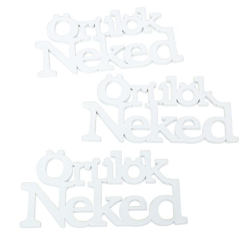 Fa Örülök neked felirat fehér 14cm 3db-os