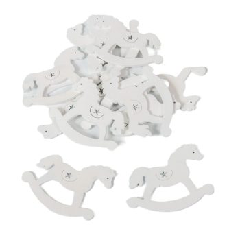 Fehér fa retró hintaló 7cm 12db-os