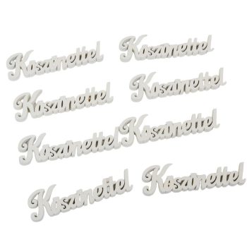 Köszönettel felirat fehér 9cm 8db-os