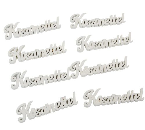 Köszönettel felirat fehér 9cm 8db-os