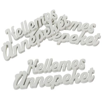 Kellemes Ünnepeket felirat fehér 15cm 3db-os