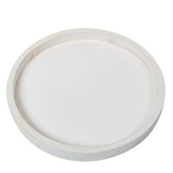 Fa tálca kerek peremes fehér D26cm