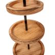Fa kínálótál 3 szintes natúr M50cm D26-22-18cm