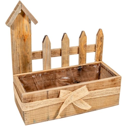 Fali házikós virágtartó bélelt M27x25x12cm