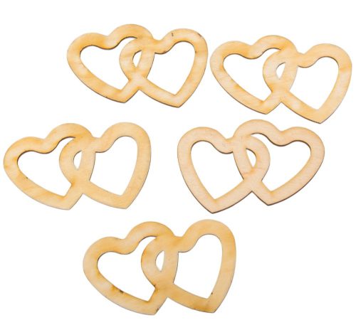 Natúr fa szív dupla 6cm 5db-os