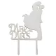 Fa Tortadísz csókos pár "MR & MRS" fehér-fa 18,5cm