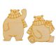 Jegesmedve sállal natúr fa 10cm 2db-os