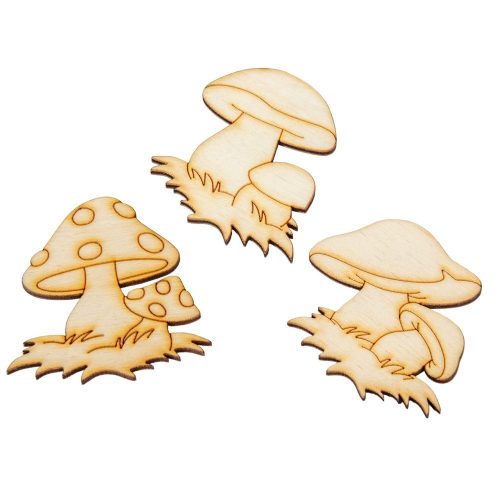 Natúr fa gomba 6cm 3db-os