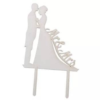 Fa Tortadísz "Mr&Mrs" fehér  17cm