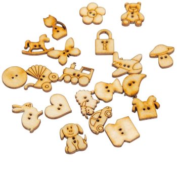 Natúr fa gomb szett 2cm 20db-os